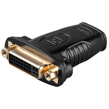 Goobay DVI / HDMI-sovitin - kullattu - musta