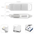 iDiskk OTG USB-Muistitikku - USB Type-A/Lightning - 128GB