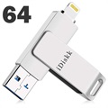 iDiskk OTG USB-Muistitikku - USB Type-A/Lightning - 64GB