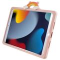 iPad 10.2 2019/2020/2021 Cartoon Bear Silikoni kotelo potkukiinnikkeellä - vaaleanpunainen