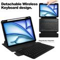iPad Air 11 2024/2025 360 kääntyvä älykotelo Bluetooth-näppäimistöllä - musta