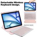 iPad Air 11 2024/2025 360 kääntyvä älykotelo Bluetooth-näppäimistöllä - vaaleanpunainen