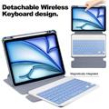 iPad Air 11 2024/2025 360 kääntyvä älykotelo Bluetooth-näppäimistöllä - violetti