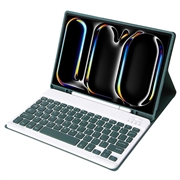 iPad Pro 11 2024/2025 Bluetooth Suojakotelo Näppäimistöllä - Tummanvihreä