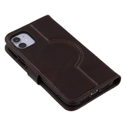 iPhone 11 MyTPhone CardMate Nahkainen lompakkokotelo - Tummanruskea