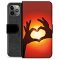 iPhone 11 Pro Max Premium Lompakkokotelo - Sydän Siluetti
