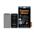 iPhone 12/12 Pro PanzerGlass Case Friendly CamSlider yksityisyyden suoja karkaistua lasia näytönsuoja - musta reuna - musta reuna