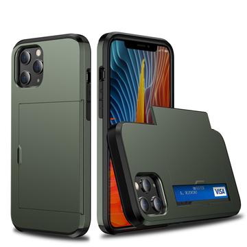 iPhone 12, iPhone 12 Pro Hybridikotelo Liukuvalla Korttipaikalla - Vert Armée