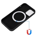 iPhone 12 Mini Nestemäinen Silikoni Suojakuori - MagSafe-yhteensopiva - Musta