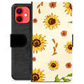iPhone 12 mini Premium Lompakkokotelo - Auringonkukka