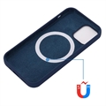 iPhone 12/12 Pro Nestemäinen Silikoni Suojakuori - MagSafe-yhteensopiva - Tummansininen