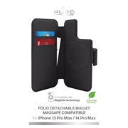 iPhone 12 Pro Max/14 Plus/15 Pro Max Puro Folio -kotelo - MagSafe-yhteensopiva - Musta