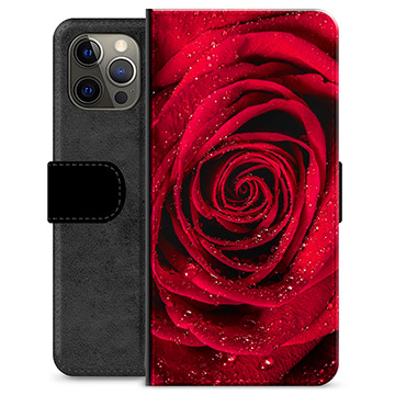 iPhone 12 Pro Max Premium Lompakkokotelo - Ruusu