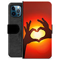iPhone 12 Pro Premium Lompakkokotelo - Sydän Siluetti