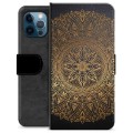 iPhone 12 Pro Premium Lompakkokotelo - Mandala