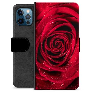 iPhone 12 Pro Premium Lompakkokotelo - Ruusu