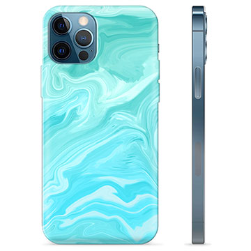 iPhone 12 Pro TPU Suojakuori - Sininen Marmori