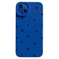 iPhone 13 Ohut TPU-kotelo sydänkuviolla - sininen / musta