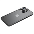 iPhone 13 Bumper Metallico Karkaistulla Lasisella Takapaneelilla - Musta