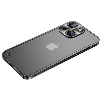 iPhone 13 Bumper Metallico Muovisella Takapaneelilla - Musta