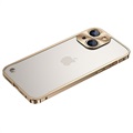 iPhone 13 Bumper Metallico Karkaistulla Lasisella Takapaneelilla - Kulta