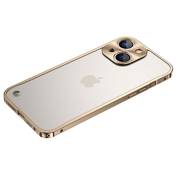 iPhone 13 Bumper Metallico Muovisella Takapaneelilla - Kulta