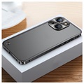 iPhone 13 Mini Bumper Metallico Karkaistulla Lasisella Takapaneelilla - Musta