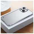 iPhone 13 Mini Bumper Metallico Karkaistulla Lasisella Takapaneelilla (Avoin pakkaus - Tyydyttävä) - Hopea