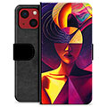 iPhone 13 Mini Premium Lompakkokotelo - Kubistinen muotokuva