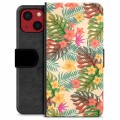 iPhone 13 Mini Premium Lompakkokotelo - Vaaleanpunaiset Kukat