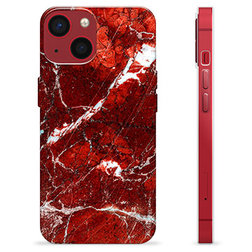 iPhone 13 Mini TPU Suojakuori - Punainen Marmori
