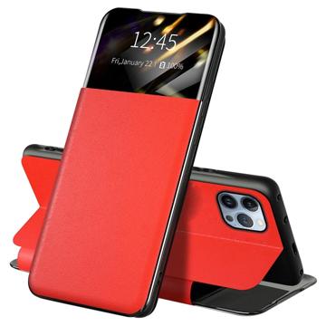 iPhone 13 Pro Front Smart View Lompakkokotelo - Punainen