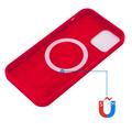 iPhone 13 Pro Max Nestemäinen Silikoni Suojakuori - MagSafe-yhteensopiva - Punainen