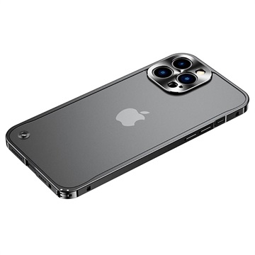 iPhone 13 Pro Max Bumper Metallico Muovinen Takaosa - Musta