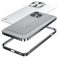 iPhone 13 Pro Max Bumper Metallico Muovinen Takaosa - Musta