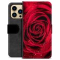 iPhone 13 Pro Max Premium Lompakkokotelo - Ruusu