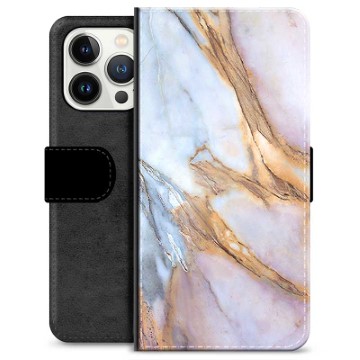 iPhone 13 Pro Premium Lompakkokotelo - Elegantti Marmori