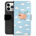 iPhone 13 Pro Premium Lompakkokotelo - Lentävä Possu