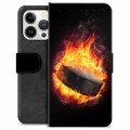 iPhone 13 Pro Premium Lompakkokotelo - Jääkiekko