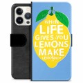 iPhone 13 Pro Premium Lompakkokotelo - Sitruunat