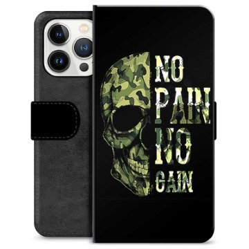 iPhone 13 Pro Premium Lompakkokotelo - No Pain, No Gain