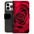 iPhone 13 Pro Premium Lompakkokotelo - Ruusu