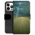iPhone 13 Pro Premium Lompakkokotelo - Myrsky