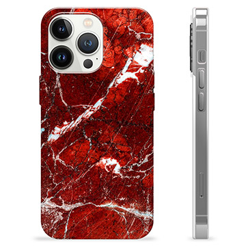 iPhone 13 Pro TPU Suojakuori - Punainen Marmori