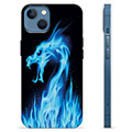 iPhone 13 TPU Suojakuori - Sininen Tulinen Lohikäärme
