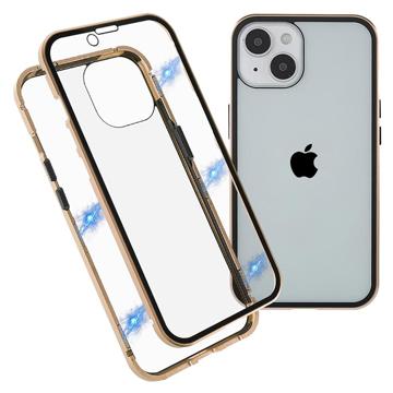 iPhone 14 Magneettikotelo Panssarilasi - 9H sella - Kulta