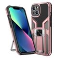 iPhone 14 Max Hybridikotelo Jalustalla Metallinen - Ruusukulta