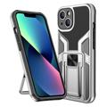 iPhone 14 Max Hybridikotelo Jalustalla Metallinen - Hopea