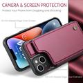 iPhone 14 Plus Caseme C22 Kotelo RFID-korttilompakko - punainen