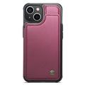 iPhone 14 Plus Caseme C22 Kotelo RFID-korttilompakko - punainen